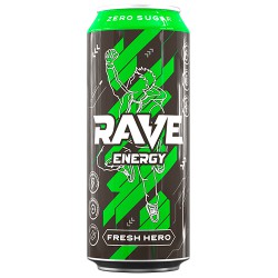 Энергетический напиток RAVE Energy FRECH HERO Мята, лайм 0,5 л.